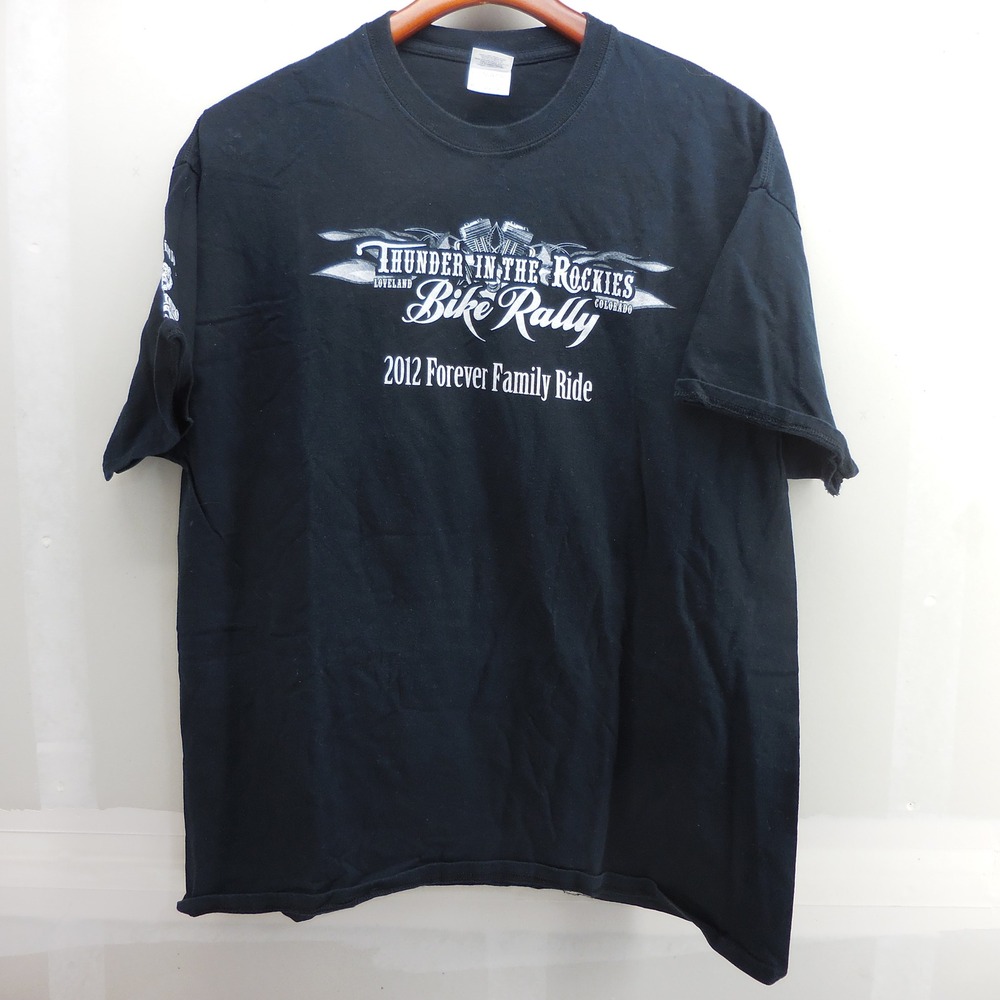 Gildan Mens XL Thunder in the Rockies 2012 Forever Family Ride Bike Rally Tee